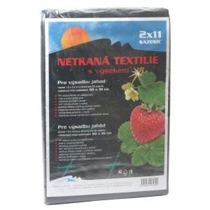 Neotex niet-geweven stof, gestanst, zwart, 45 g, aardbeien